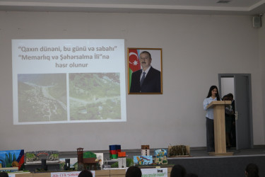 Qax şəhər V.Əliyev adına 3 saylı tam orta ümumitəhsil məktəbində “Memarlıq və Şəhərsalma İli”nə həsr olunmuş “Qaxın dünəni, bu günü və sabahı” adlı maarifləndirici tədbir keçirilib.