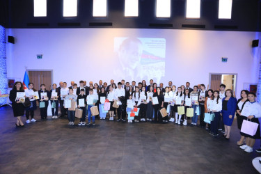 Qaxda “Heydər Əliyev məktəblilərin gözü  ilə” adlı inşa müsabiqəsi qaliblərinin mükafatlandırılması mərasimi keçirilib