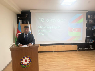 Müstəqilliyimizin bərpası günü, yalnız keçmişi anmaq deyil, eyni zamanda gələcək üçün yeni hədəflər müəyyən etmək, müstəqil Azərbaycanı daha da irəlilətmək üçün bir imkandır