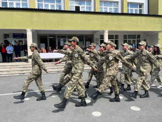 Qax rayonunda ümumtəhsil məktəbliləri arasında   "Şahin"  hərbi -idman  oyununun rayon birinciliyi keçirilib