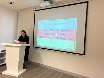 “Qadınlara qarşı Gender əsaslı zorakılıqla mübarizə” adlı növbəti maarifləndirici tədbir keçirilib