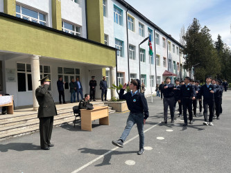 Qax rayonunda ümumtəhsil məktəbliləri arasında   "Şahin"  hərbi -idman  oyununun rayon birinciliyi keçirilib