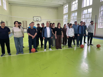 Qax rayonunda ümumtəhsil məktəblərinin müəllimlərdən ibarət komandaları arasında 3x3 basketbol üzrə turnir keçirilib