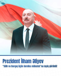 Prezident İlham Əliyev "Sülh və barışıq üçün Gernika mükafatı"na layiq görüldü